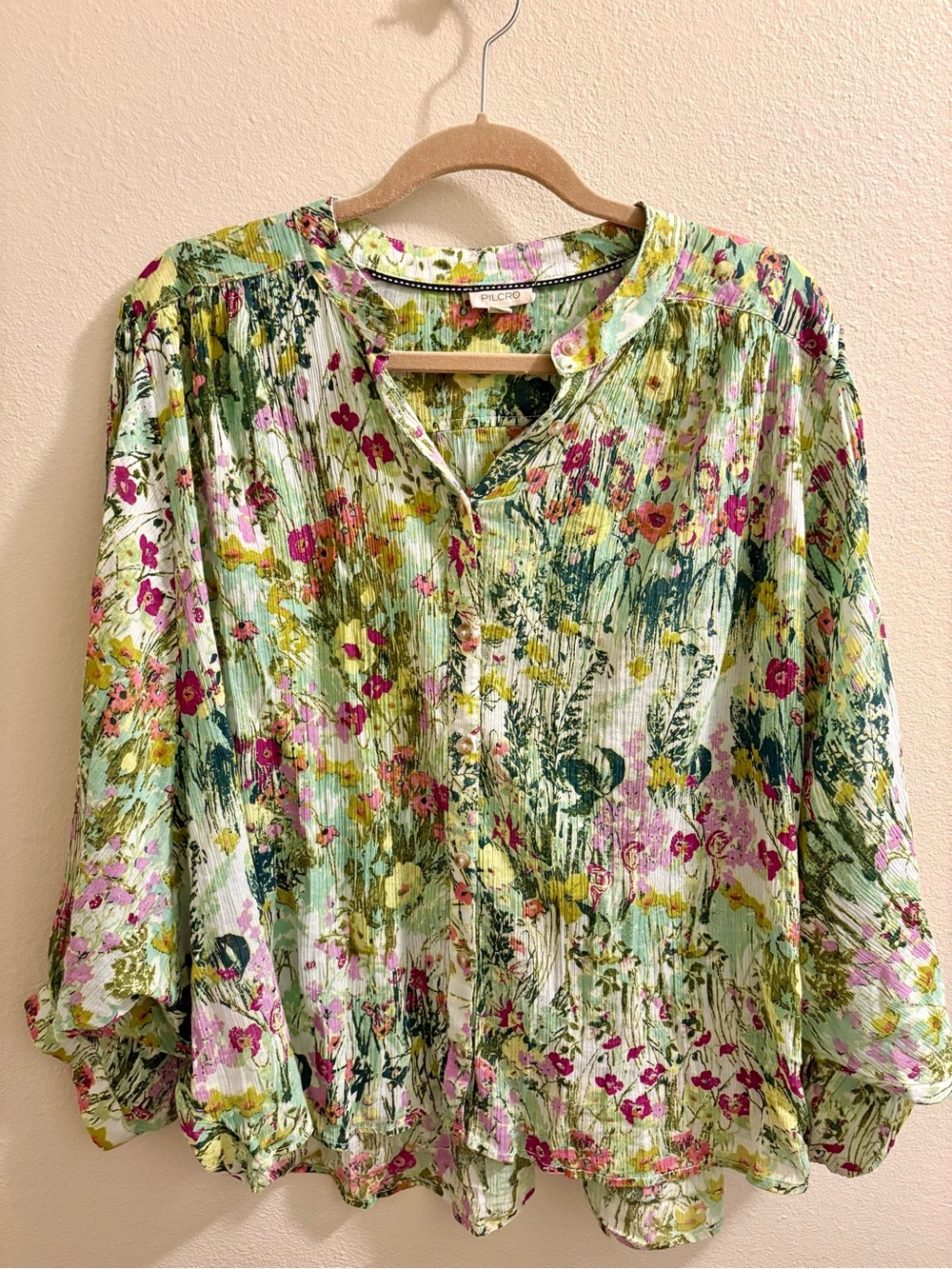 Pilcro by Anthropologie "The Sidney" Batwing Floral Blouse - Size M